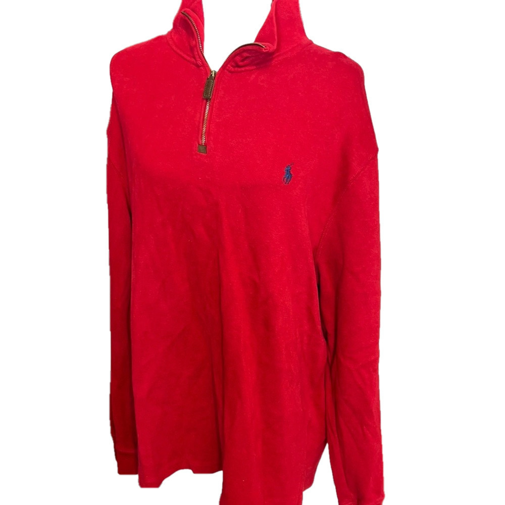 Polo by Ralph Lauren Men's Red Half-Zip Sweater XXL